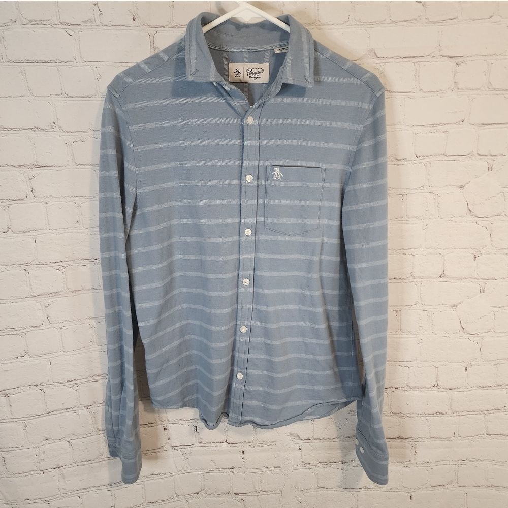 Men's Penguin longsleeve button-down shirt, size small